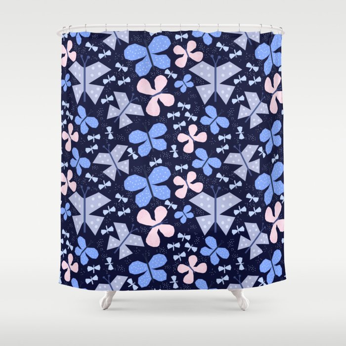 Butterflies at night Shower Curtain Gallery Image 1