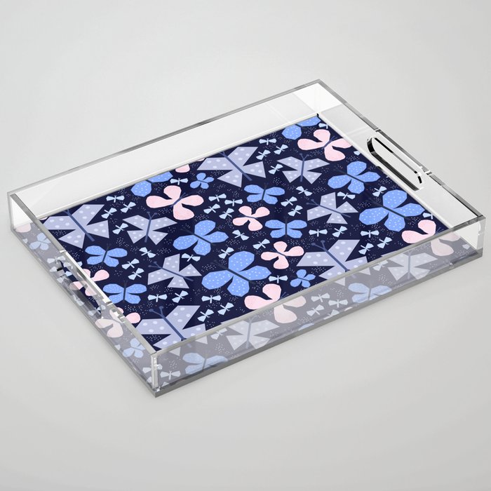 Butterflies at night Acrylic Tray Gallery Image 1