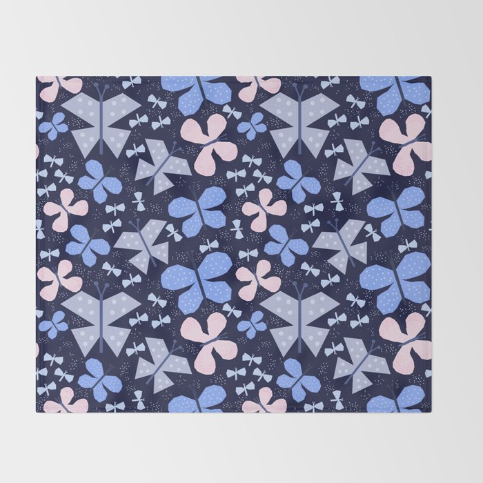 Butterflies at night Throw Blanket Gallery Image 2