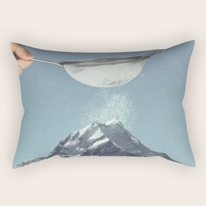 Sifted Summit - Snow Sugar on Mountain Peak Rectangular Pillow Gallery Image 1