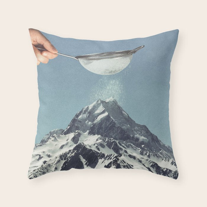 Sifted Summit - Snow Sugar on Mountain Peak Throw Pillow Gallery Image 6