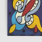 Abstract blue cruz mexican modern talavera tile wall Poster Gallery Image 3