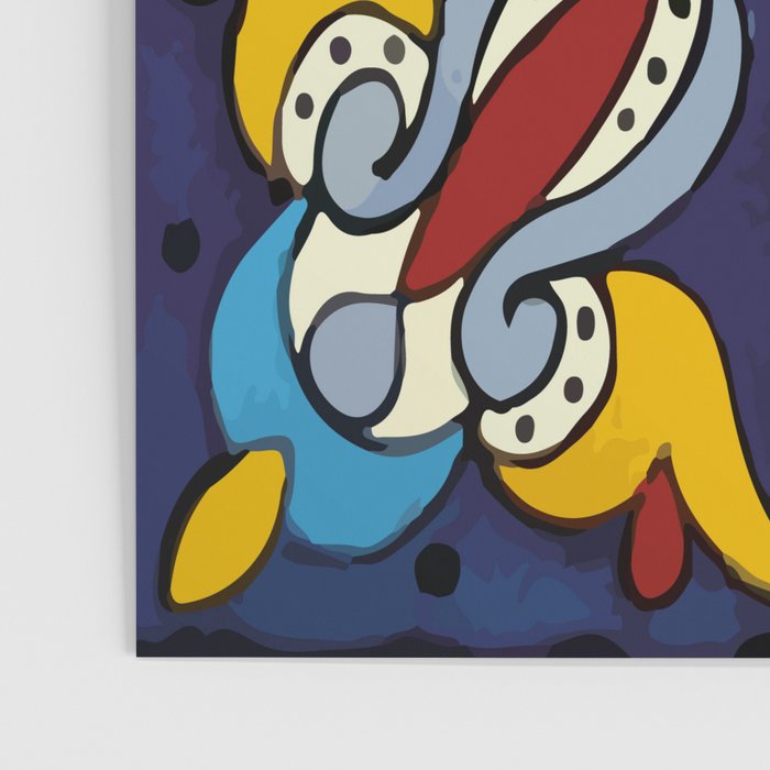 Abstract blue cruz mexican modern talavera tile wall Poster Gallery Image 3
