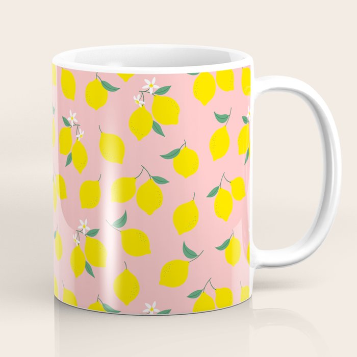 Vintage lemon fruit branch cartoon pattern Coffee Mug Gallery Image 1
