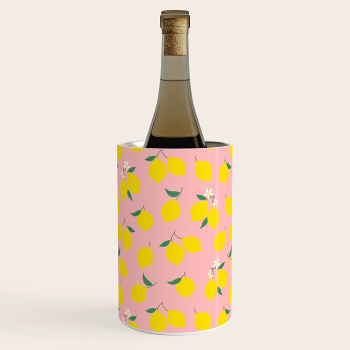 Vintage lemon fruit branch cartoon pattern Wine Chiller Gallery Image 1