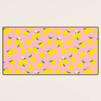 Vintage lemon fruit branch cartoon pattern Desk Mat Gallery Image 3