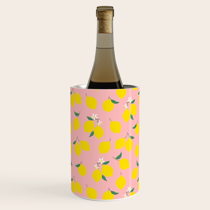 Vintage lemon fruit branch cartoon pattern Wine Chiller Gallery Image 2