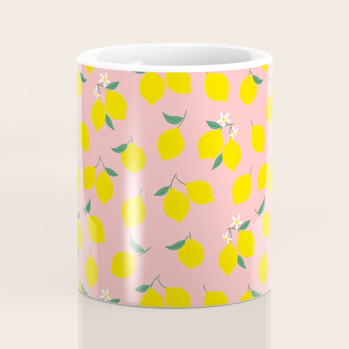 Vintage lemon fruit branch cartoon pattern Coffee Mug Gallery Image 4