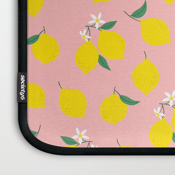 Vintage lemon fruit branch cartoon pattern Laptop Sleeve Gallery Image 3