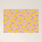 Vintage lemon fruit branch cartoon pattern Welcome Mat Gallery Image 1