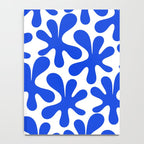 Bold Blue Funky Abstract Amoeba Dance Pattern on White Notebook Gallery Image 4