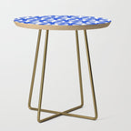 Bold Blue Funky Abstract Amoeba Dance Pattern on White Side Table Gallery Image 1