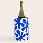 Bold Blue Funky Abstract Amoeba Dance Pattern on White Wine Chiller Gallery Image 3