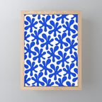 Bold Blue Funky Abstract Amoeba Dance Pattern on White Mini Art Print Gallery Image 1