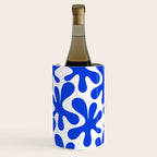 Bold Blue Funky Abstract Amoeba Dance Pattern on White Wine Chiller Gallery Image 2
