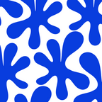 Bold Blue Funky Abstract Amoeba Dance Pattern on White Coffee Mug Gallery Image 2