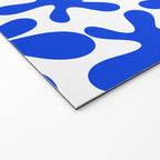 Bold Blue Funky Abstract Amoeba Dance Pattern on White Welcome Mat Gallery Image 2