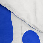 Bold Blue Funky Abstract Amoeba Dance Pattern on White Comforter Gallery Image 4