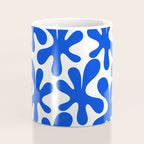 Bold Blue Funky Abstract Amoeba Dance Pattern on White Coffee Mug Gallery Image 4