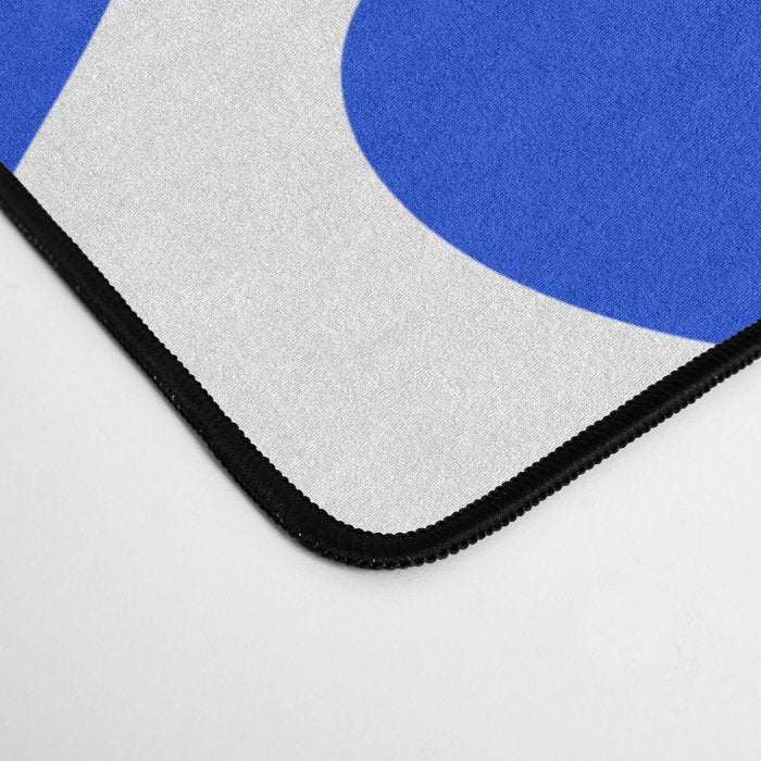 Bold Blue Funky Abstract Amoeba Dance Pattern on White Desk Mat Gallery Image 4