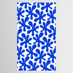 Bold Blue Funky Abstract Amoeba Dance Pattern on White Tablecloth Gallery Image 2