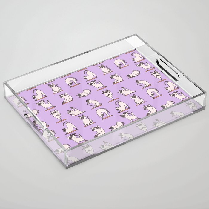 Siamese Cat Yoga Acrylic Tray Gallery Image 1