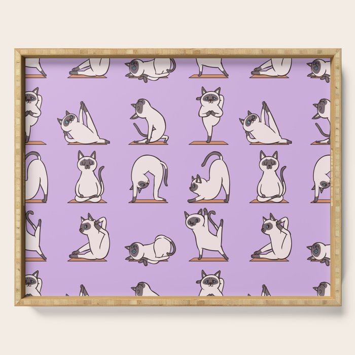 Siamese Cat Yoga Serving Tray Gallery Image 1