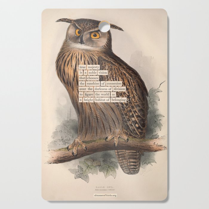 Bird Divinations: Eagle Owl (about: almanacofbirds.org) Cutting Board Gallery Image 1