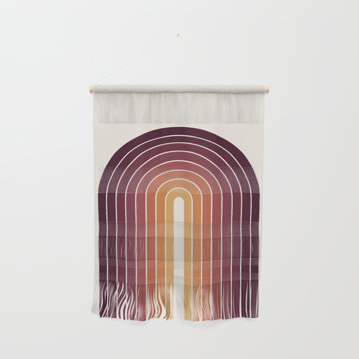 Gradient Arch III Warm Sunset Mid Century Modern Rainbow Wall Hanging Gallery Image 1
