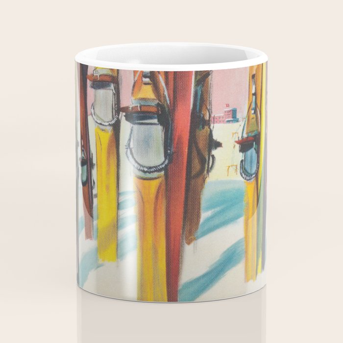 Valais Vintage Ski Travel Poster Coffee Mug Gallery Image 4