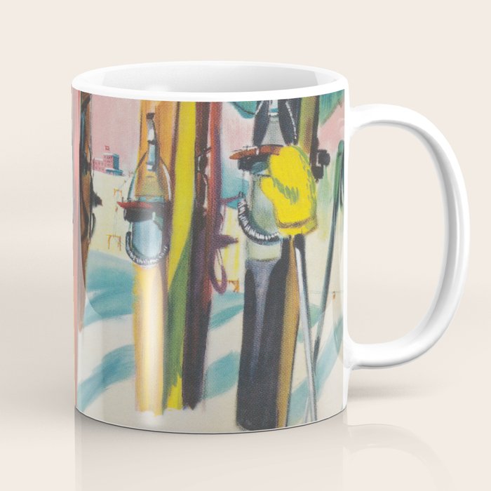 Valais Vintage Ski Travel Poster Coffee Mug Gallery Image 1