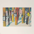 Valais Vintage Ski Travel Poster Welcome Mat Gallery Image 1