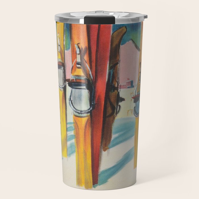 Valais Vintage Ski Travel Poster Travel Mug Gallery Image 1