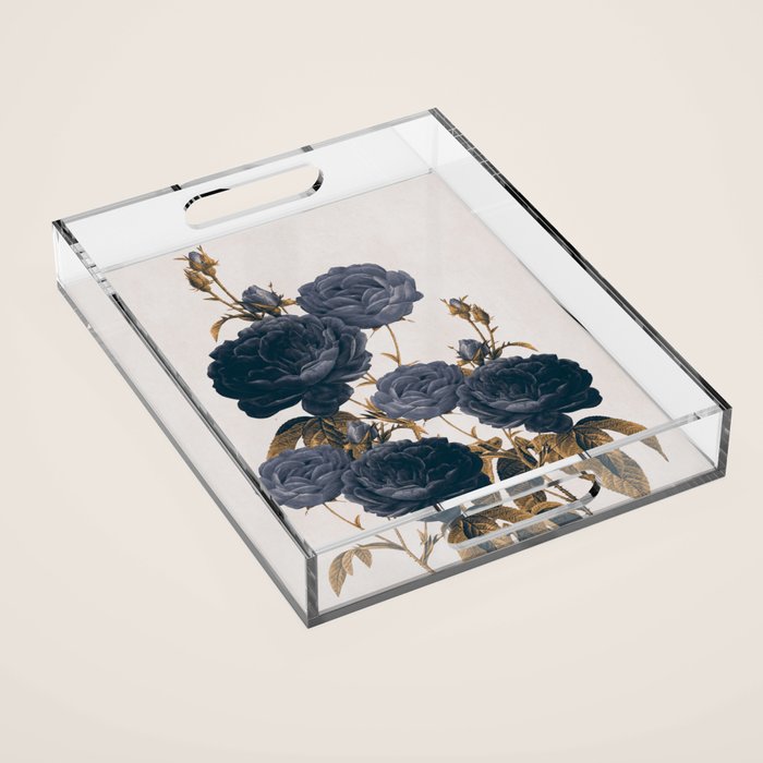 blue flowers Acrylic Tray Gallery Image 1