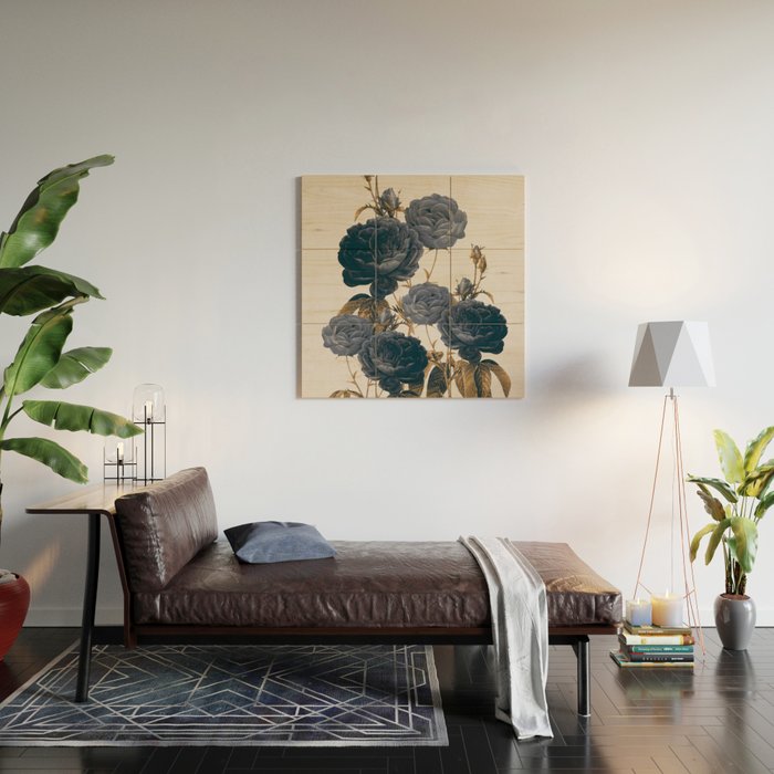 blue flowers Wood Wall Art Gallery Image 2