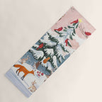 Animals in a Snowy Winter Forest Yoga Mat Gallery Image 1
