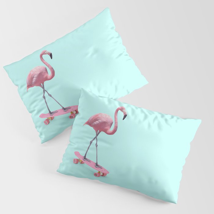 SKATE FLAMINGO Pillow Sham Gallery Image 1