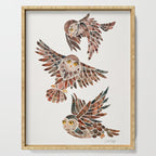 Owls in Flight - Brown Palette Serving Tray Gallery Image 1