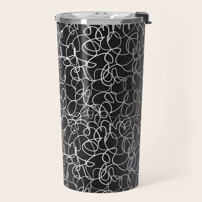 Onyx: Mid Century Abstract Art Travel Mug Gallery Image 2