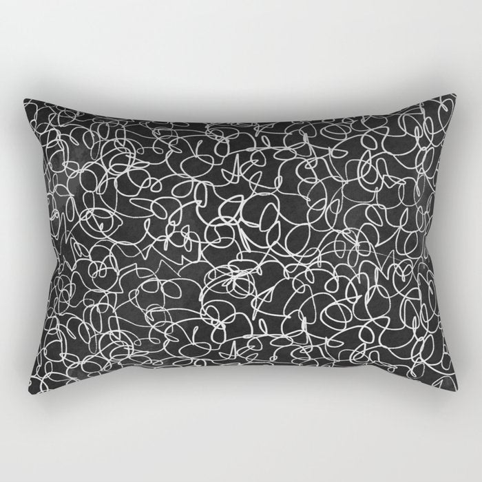 Onyx: Mid Century Abstract Art Rectangular Pillow Gallery Image 2