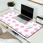 Funny happy face colorful pink cartoon seamless pattern Desk Mat Gallery Image 2