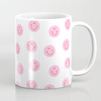 Funny happy face colorful pink cartoon seamless pattern Coffee Mug Gallery Image 1