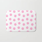 Funny happy face colorful pink cartoon seamless pattern Bath Mat Gallery Image 1