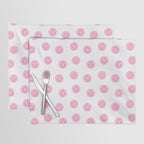 Funny happy face colorful pink cartoon seamless pattern Placemat Gallery Image 1