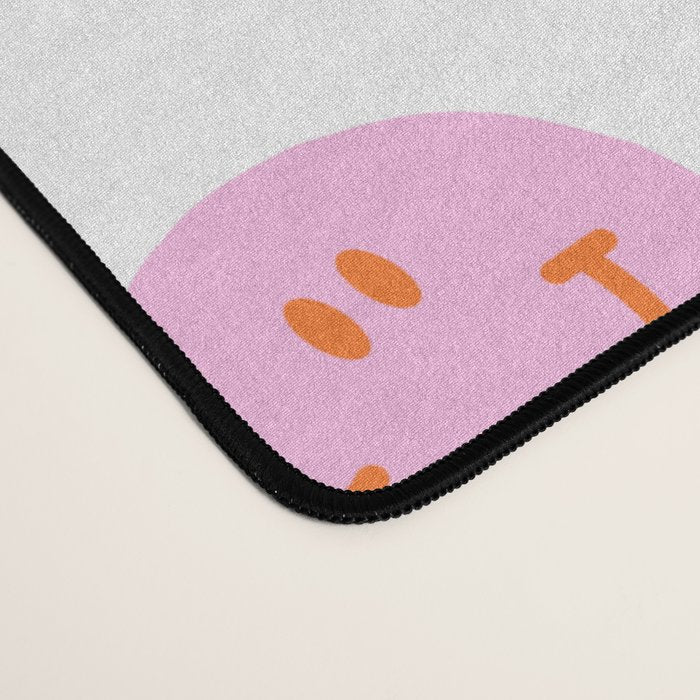 Funny happy face colorful pink cartoon seamless pattern Desk Mat Gallery Image 4