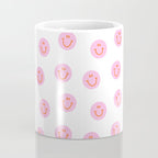 Funny happy face colorful pink cartoon seamless pattern Coffee Mug Gallery Image 4