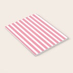 Rose Pink & White Cabana Stripe Notebook Gallery Image 3