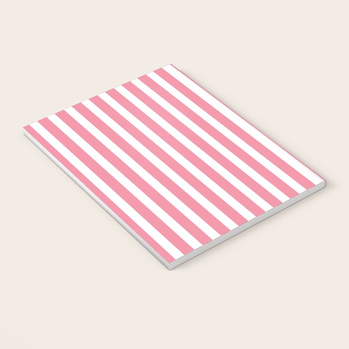 Rose Pink & White Cabana Stripe Notebook Gallery Image 3