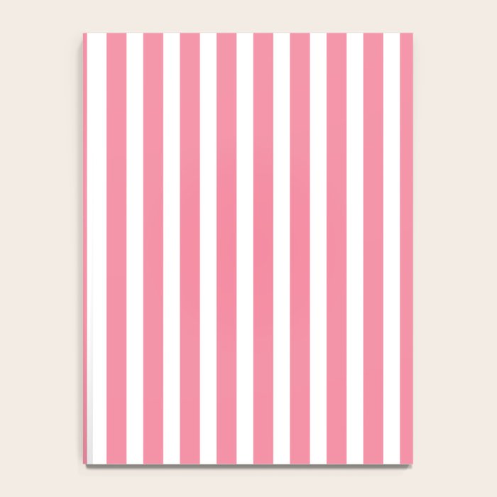 Rose Pink & White Cabana Stripe Notebook Gallery Image 4