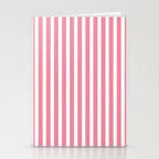 Rose Pink & White Cabana Stripe Stationery Card Gallery Image 2